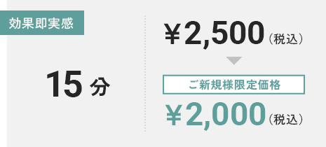 効果即実感 15分 ¥2,000(税込)